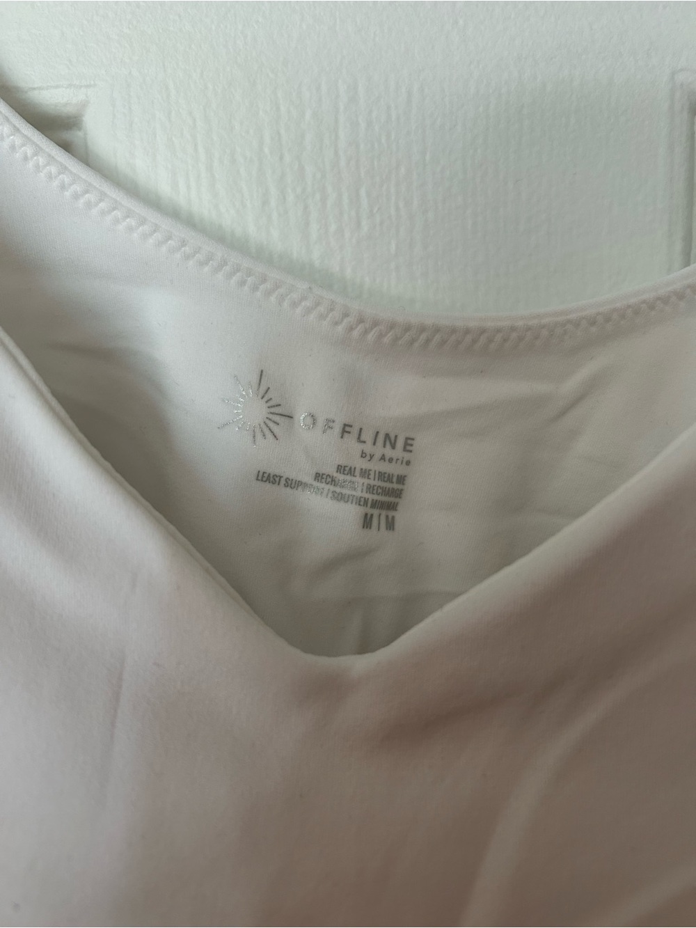 NWOT Aerie OFFLINE Real Me Low Key Tank/Bra - White - Picture 4 of 5